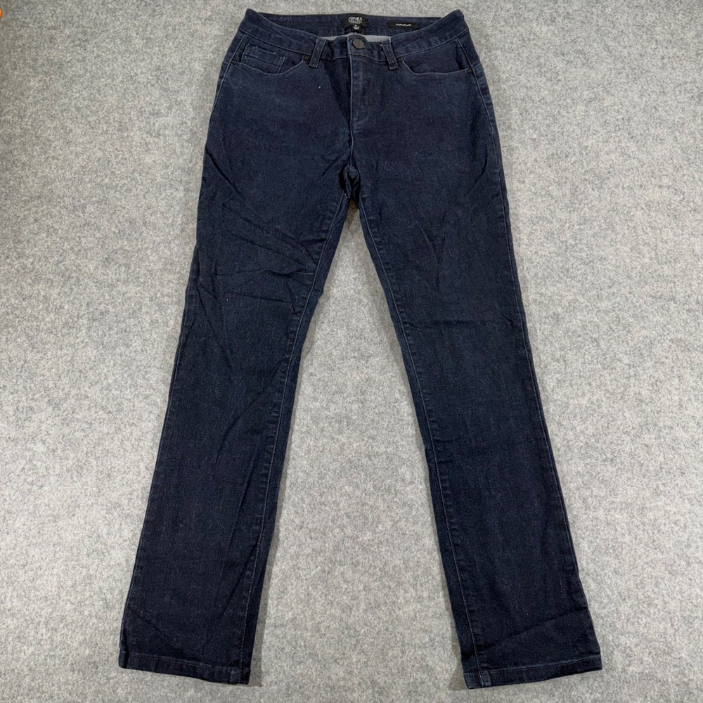 Jones New York Signature Madison Slim Jeans Dark Wash Indigo Blue Denim Womens 6